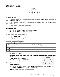 Giáo án Hình học lớp 8 (chuẩn) -  Tiết 4: Luyện tập