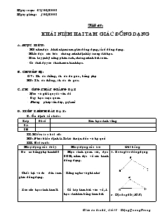 Giáo án Hình học lớp 8 (chuẩn) -  Tiết 41: Khái niệm hai tam giác đồng dạng