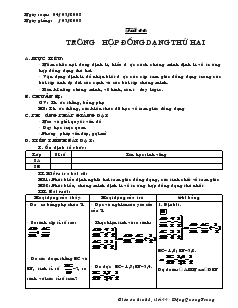 Giáo án Hình học lớp 8 (chuẩn) -  Tiết 44: Trường hợp đồng dạng thứ hai