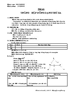 Giáo án Hình học lớp 8 (chuẩn) -  Tiết 45: Trường hợp đồng dạng thứ ba