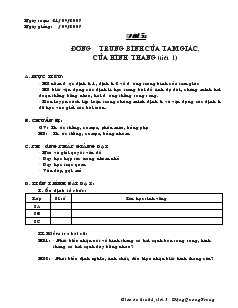 Giáo án Hình học lớp 8 (chuẩn) -  Tiết 5: Đường trung bình của tam giác, của hình thang (tiết 1)