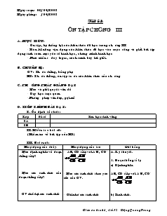 Giáo án Hình học lớp 8 (chuẩn) -  Tiết 52: Ôn tập chương III