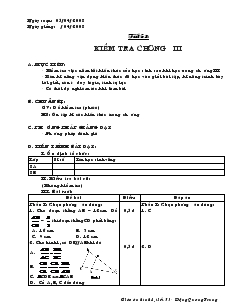 Giáo án Hình học lớp 8 (chuẩn) -  Tiết 53: Kiểm tra chương III