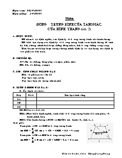 Giáo án Hình học lớp 8 (chuẩn) -  Tiết 6: Đường trung bình của tam giác, của hình thang (tiết 2)