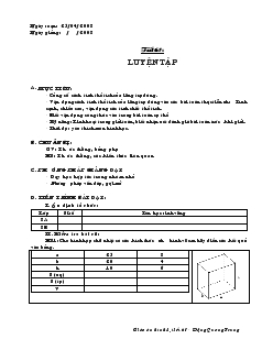 Giáo án Hình học lớp 8 (chuẩn) -  Tiết 61: Luyện tập