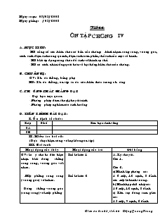 Giáo án Hình học lớp 8 (chuẩn) -  Tiết 66: Ôn tập chương IV