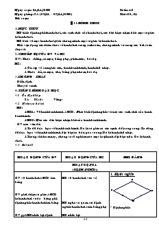 Giáo án Hình học lớp 8 năm học 2007- 2008 Tiết 1 Hình thoi