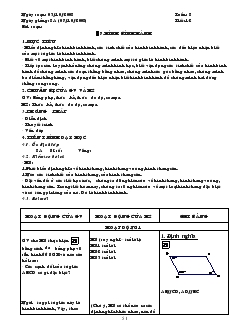 Giáo án Hình học lớp 8 năm học 2007- 2008 Tiết 12 Hình bình hành