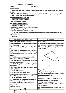 Giáo án Hình học lớp 8 Tiết 1 Tứ Giác
