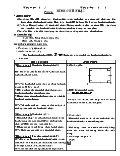 Giáo án Hình học lớp 8 Tiết 16 Hình chữ nhật