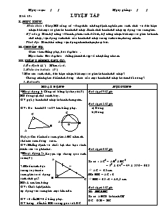 Giáo án Hình học lớp 8 Tiết 17 Luyện Tập