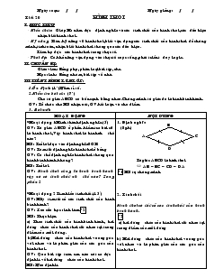 Giáo án Hình học lớp 8 Tiết 20 Hình Thoi