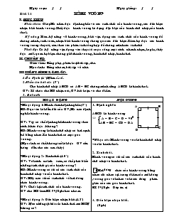 Giáo án Hình học lớp 8 Tiết 21 Hình Vuông