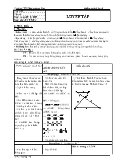 Giáo án Hình học lớp 8 Tuần 27 Tiết 49 Luyện tập