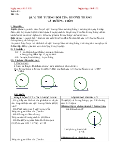 Giáo án Hình học Lớp 9 Tuần 13