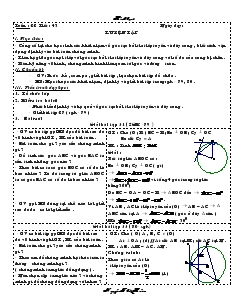 Giáo án Hình học Lớp 9 Tuần 22 - Nguyễn Thái Hoàn