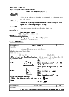 Giáo án Hình học Lớp 9A Tiết 3