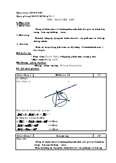 Giáo án Hình học Lớp 9A Tiết 45
