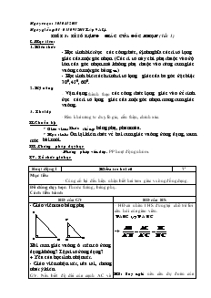 Giáo án Hình học Lớp 9A Tiết 5