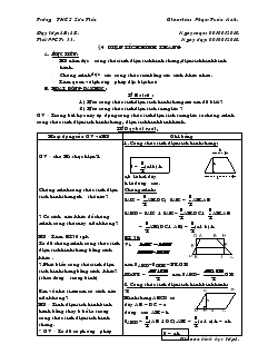 Giáo án hỡnh học lớp 8 học kỳ II Trường THCS Sơn Tiến