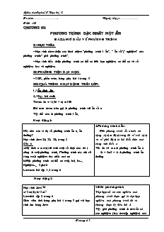 Giáo án môn Đại số 8 (chuẩn) - Học kỳ II