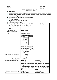 Giáo án môn Đại số 8 (chuẩn) - Tiết 18: Luyện tập