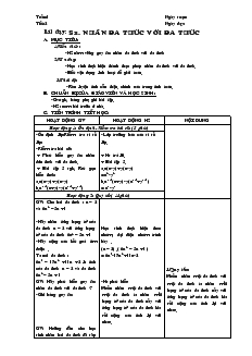 Giáo án môn Đại số 8 (chuẩn) - Tiết 2: Nhân đa thức với đa thức