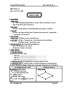 Giáo án môn Đại số 8 (chuẩn) - Tiết 20: Hình thoi