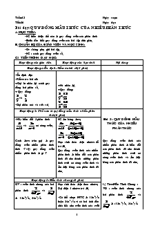 Giáo án môn Đại số 8 (chuẩn) - Tiết 26: Quy đồng mẫu thức của nhiều phân thức