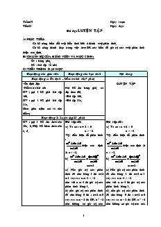 Giáo án môn Đại số 8 (chuẩn) - Tiết 35: Luyện tập