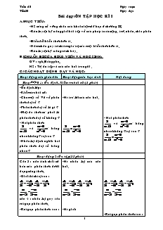 Giáo án môn Đại số 8 (chuẩn) - Tiết 38: Ôn tập học kì I