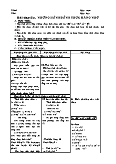 Giáo án môn Đại số 8 (chuẩn) - Tiết 4: Những hằng đẳng thức đáng nhớ