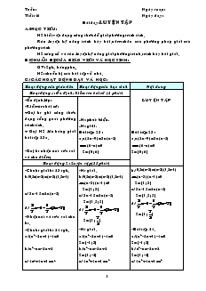 Giáo án môn Đại số 8 (chuẩn) - Tiết 40: Luyện tập