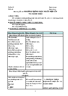 Giáo án môn Đại số 8 (chuẩn) - Tiết 42: Phương trình bậc nhất một ẩn và cách giải