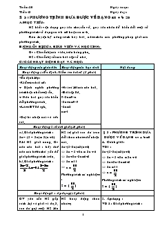 Giáo án môn Đại số 8 (chuẩn) - Tiết 43: Phương trình đưa được về dạng ax + b =0