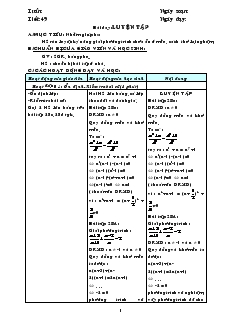 Giáo án môn Đại số 8 (chuẩn) - Tiết 49: Luyện tập