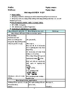 Giáo án môn Đại số 8 (chuẩn) - Tiết 53: Luyện tập