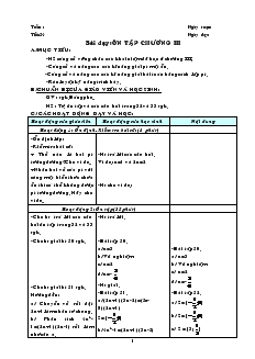 Giáo án môn Đại số 8 (chuẩn) - Tiết 54: Ôn tập chương III