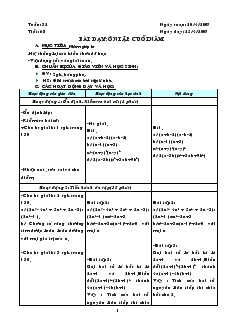 Giáo án môn Đại số 8 (chuẩn) - Tiết 68: Ôn tập cuối năm