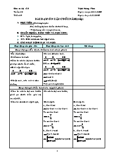 Giáo án môn Đại số 8 (chuẩn) - Tiết 69: Ôn tập cuối năm (tiếp)