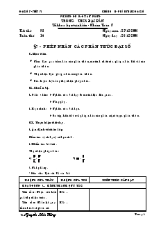 Giáo án môn Đại số 8 (chuẩn) - Trường THCS Bắc Sơn - Tiết 32: Phép nhân các phân thức đại số