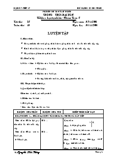 Giáo án môn Đại số 8 (chuẩn) - Trường THCS Bắc Sơn - Tiết 18: Luyện tập