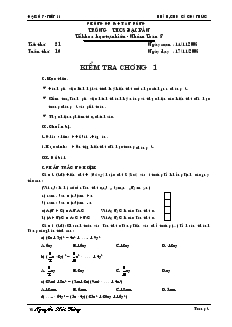 Giáo án môn Đại số 8 (chuẩn) - Trường THCS Bắc Sơn - Tiết 21: Kiểm tra chương 1