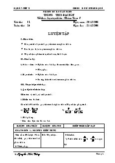 Giáo án môn Đại số 8 (chuẩn) - Trường THCS Bắc Sơn - Tiết 31: Luyện tập