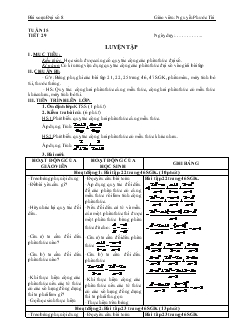 Giáo án môn Đại số 8 (chuẩn) - Tuần 15 đến tuần 19