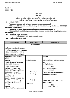 Giáo án môn Đại số 8 (chuẩn) - Tuần 5 đến tuần 7