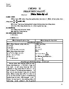 Giáo án môn Đại số 8 - Chương 2