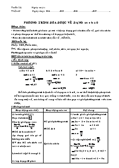 Giáo án môn Đại số 8 - Tiết 45: Phương trình đưa được về dạng ax + b = 0