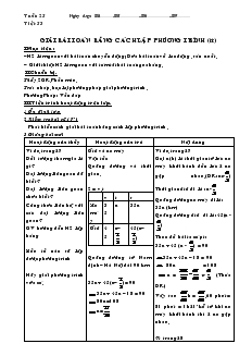 Giáo án môn Đại số 8 - Tiết 53: Giải bài toán bằng cách lập phương trình (tiếp)