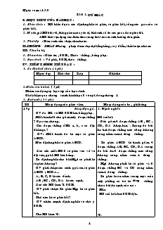 Giáo án môn Hình học 8 (chi tiết, chuẩn) kỳ I